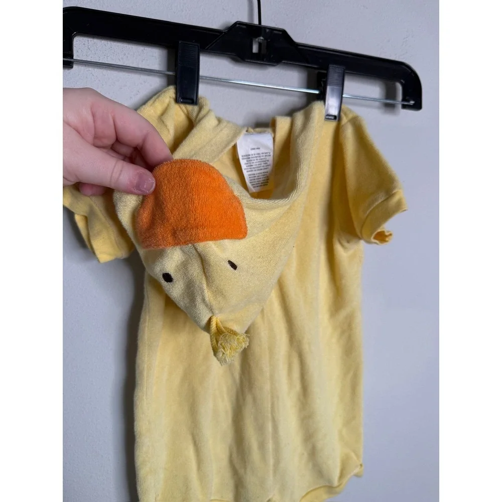 Carter's Baby 6-9M Yellow Terry Cloth Romper Duck Applique Infant Baby One Piece